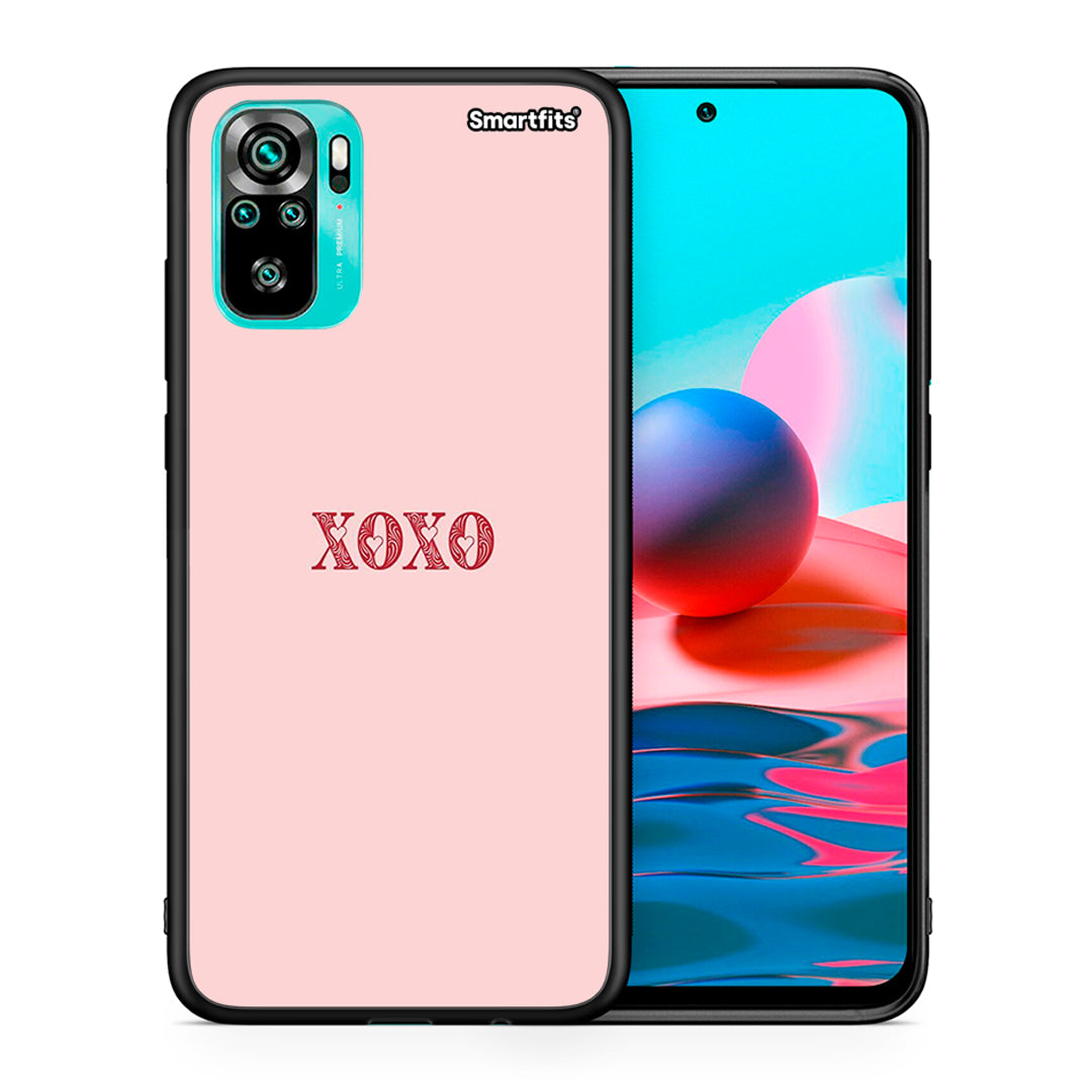 Θήκη Xiaomi Redmi Note 10 XOXO Love από τη Smartfits με σχέδιο στο πίσω μέρος και μαύρο περίβλημα | Xiaomi Redmi Note 10 XOXO Love case with colorful back and black bezels