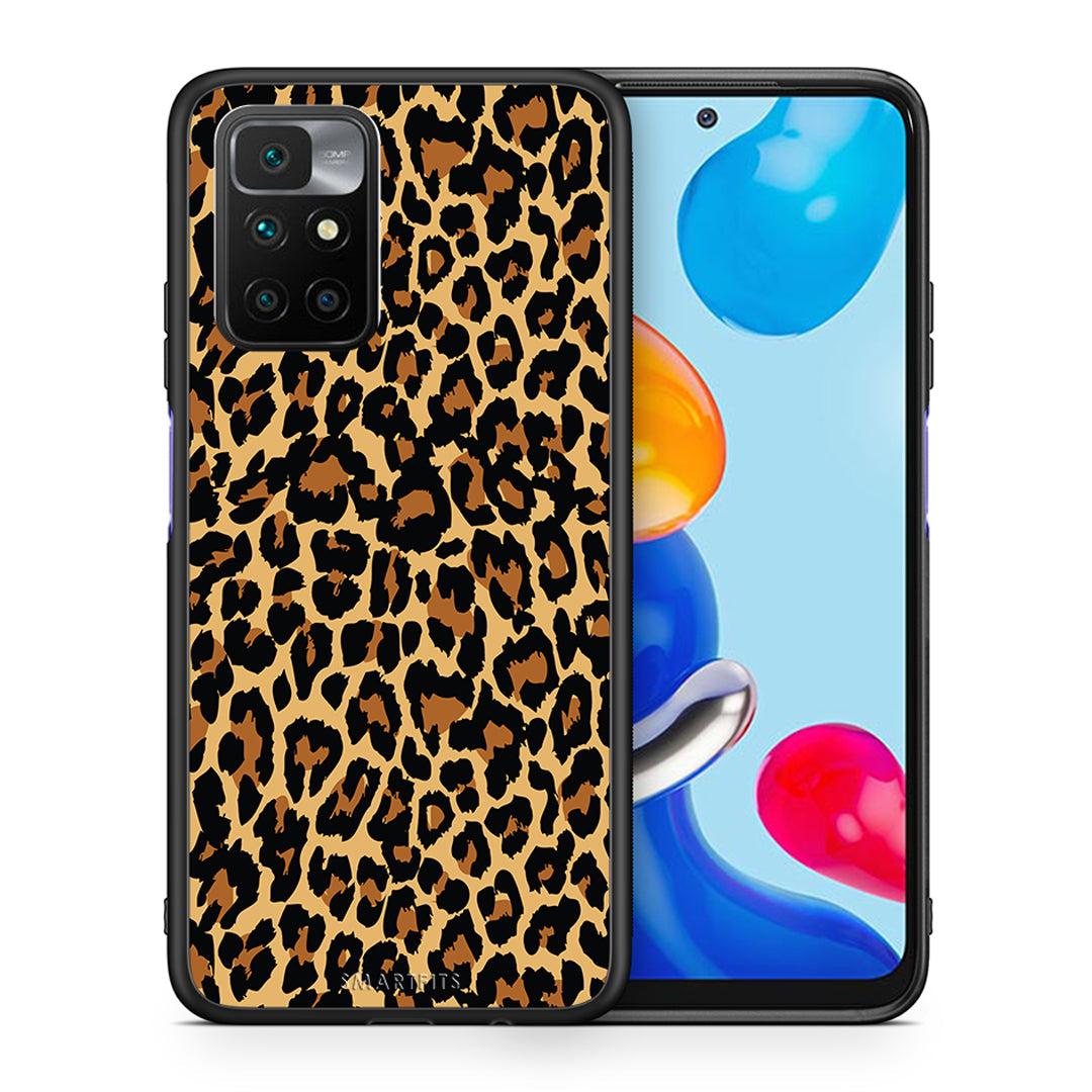 Θήκη Xiaomi Redmi 10/Redmi Note 11 4G Leopard Animal από τη Smartfits με σχέδιο στο πίσω μέρος και μαύρο περίβλημα | Xiaomi Redmi 10/Redmi Note 11 4G Leopard Animal case with colorful back and black bezels