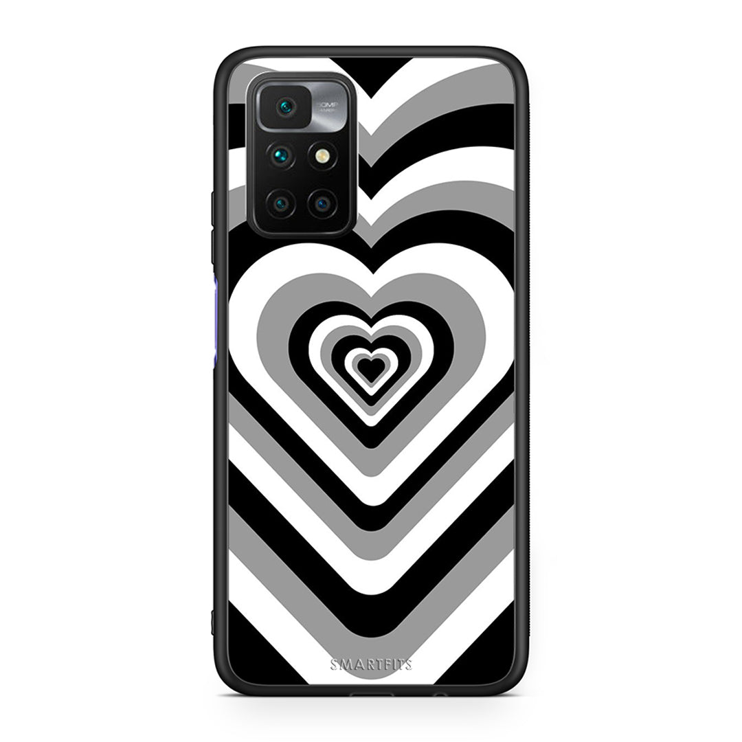 Xiaomi Redmi 10/Redmi Note 11 4G Black Hearts θήκη από τη Smartfits με σχέδιο στο πίσω μέρος και μαύρο περίβλημα | Smartphone case with colorful back and black bezels by Smartfits