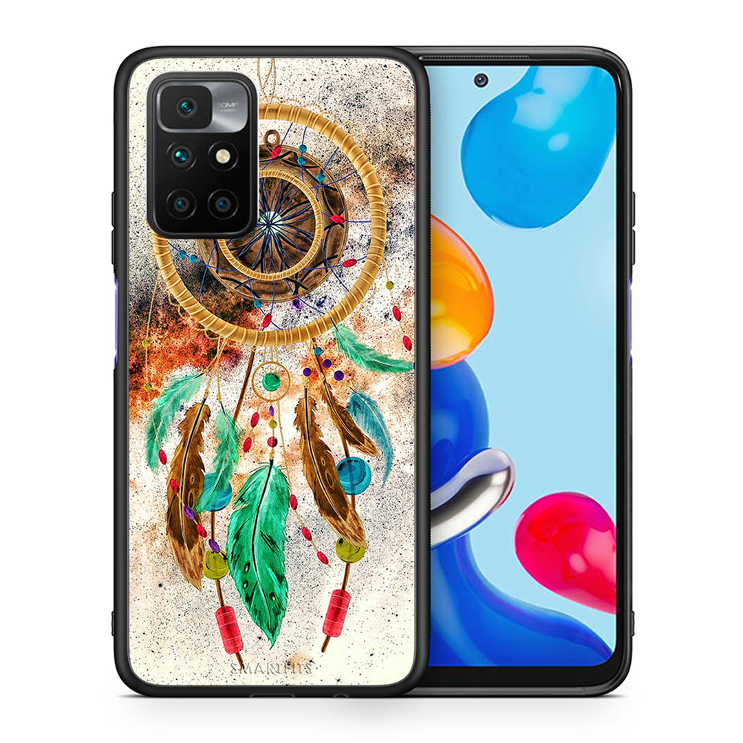 Θήκη Xiaomi Redmi 10/Redmi Note 11 4G DreamCatcher Boho από τη Smartfits με σχέδιο στο πίσω μέρος και μαύρο περίβλημα | Xiaomi Redmi 10/Redmi Note 11 4G DreamCatcher Boho case with colorful back and black bezels