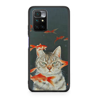 Thumbnail for Xiaomi Redmi 10/Redmi Note 11 4G Cat Goldfish θήκη από τη Smartfits με σχέδιο στο πίσω μέρος και μαύρο περίβλημα | Smartphone case with colorful back and black bezels by Smartfits