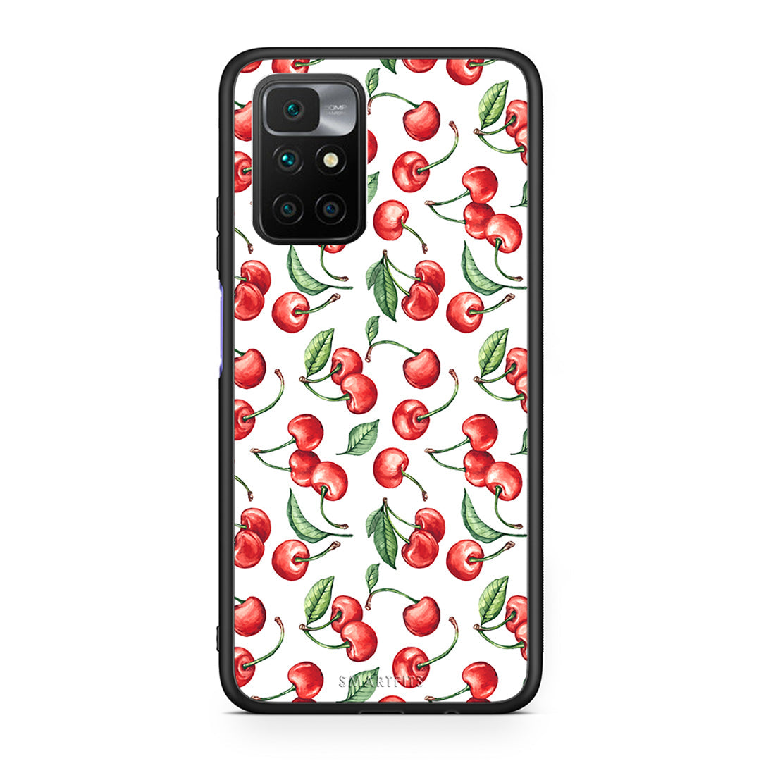 Xiaomi Redmi 10/Redmi Note 11 4G Cherry Summer θήκη από τη Smartfits με σχέδιο στο πίσω μέρος και μαύρο περίβλημα | Smartphone case with colorful back and black bezels by Smartfits