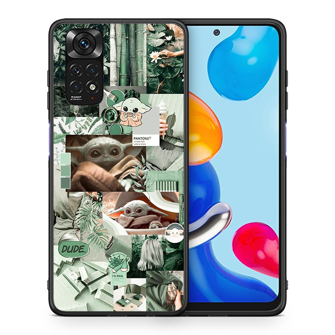 Θήκη Αγίου Βαλεντίνου Xiaomi Redmi Note 11 Collage Dude από τη Smartfits με σχέδιο στο πίσω μέρος και μαύρο περίβλημα | Xiaomi Redmi Note 11 Collage Dude case with colorful back and black bezels