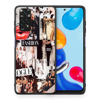 Thumbnail for Θήκη Αγίου Βαλεντίνου Xiaomi Redmi Note 11 Collage Fashion από τη Smartfits με σχέδιο στο πίσω μέρος και μαύρο περίβλημα | Xiaomi Redmi Note 11 Collage Fashion case with colorful back and black bezels