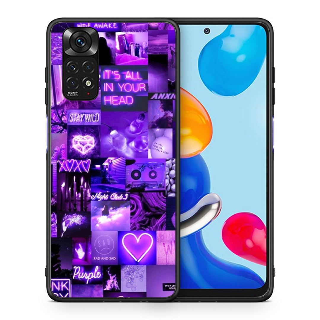 Θήκη Αγίου Βαλεντίνου Xiaomi Redmi Note 11 Collage Stay Wild από τη Smartfits με σχέδιο στο πίσω μέρος και μαύρο περίβλημα | Xiaomi Redmi Note 11 Collage Stay Wild case with colorful back and black bezels