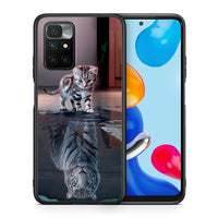 Thumbnail for Θήκη Xiaomi Redmi 10/Redmi Note 11 4G Tiger Cute από τη Smartfits με σχέδιο στο πίσω μέρος και μαύρο περίβλημα | Xiaomi Redmi 10/Redmi Note 11 4G Tiger Cute case with colorful back and black bezels