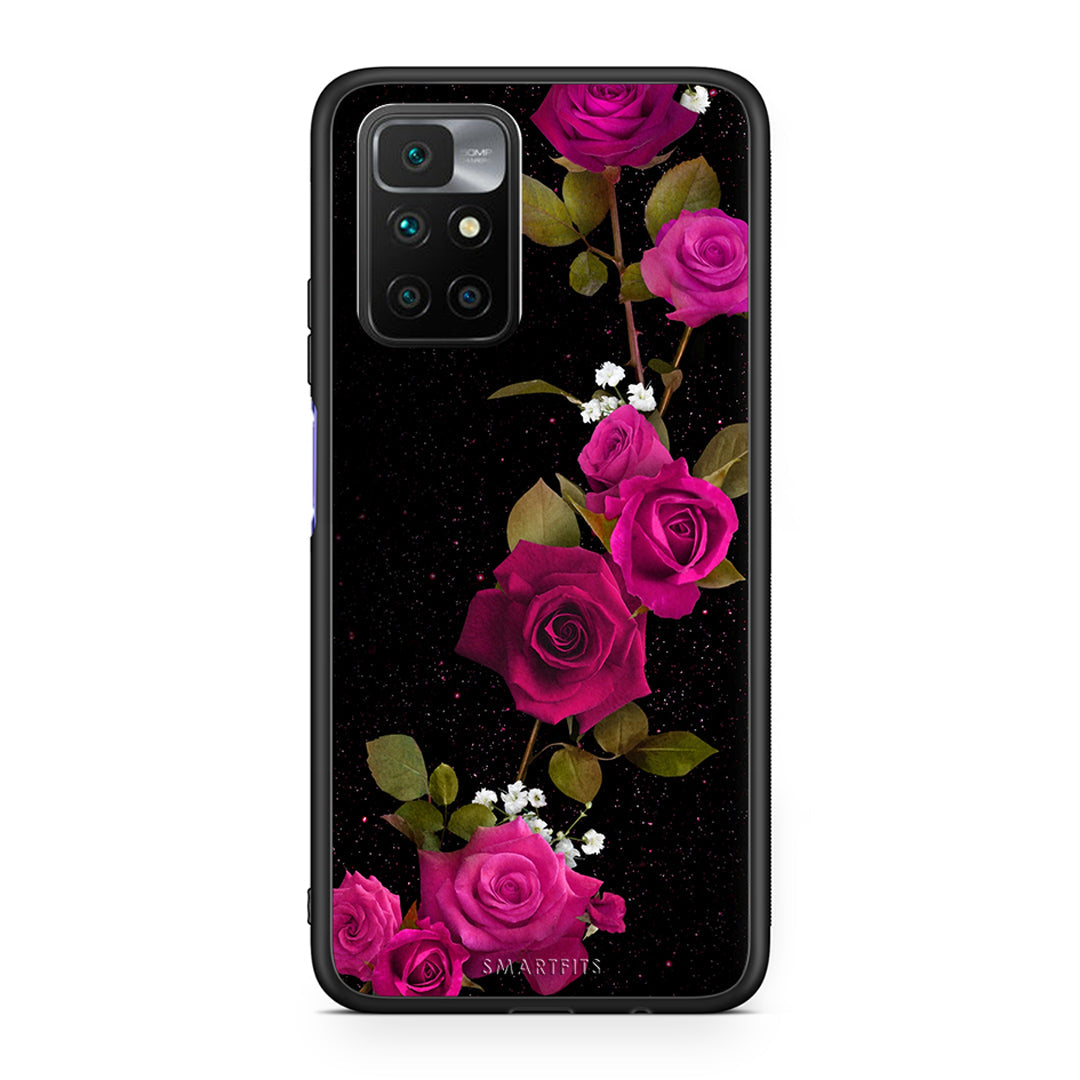 4 - Xiaomi Redmi 10/Redmi Note 11 4G Red Roses Flower case, cover, bumper