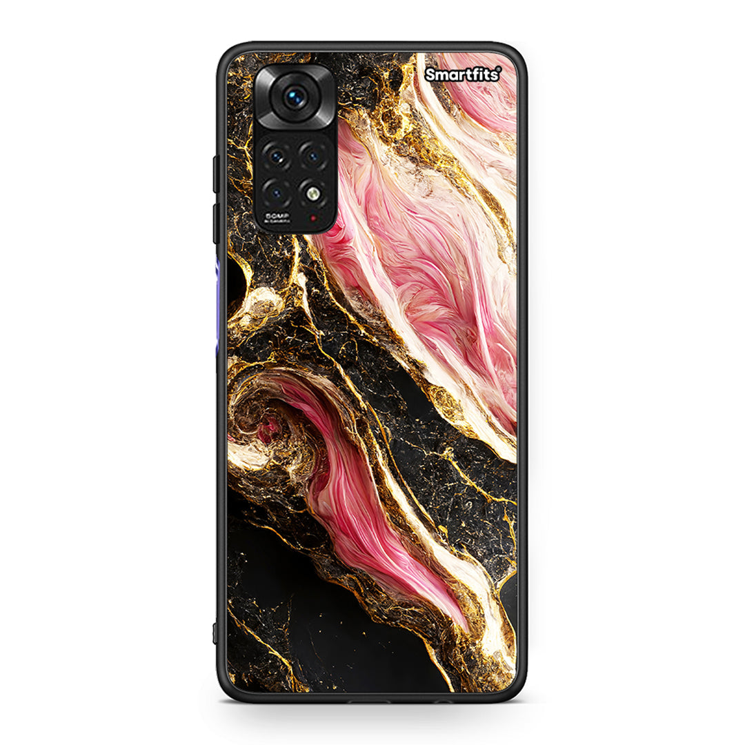 Xiaomi Redmi Note 11 Glamorous Pink Marble θήκη από τη Smartfits με σχέδιο στο πίσω μέρος και μαύρο περίβλημα | Smartphone case with colorful back and black bezels by Smartfits