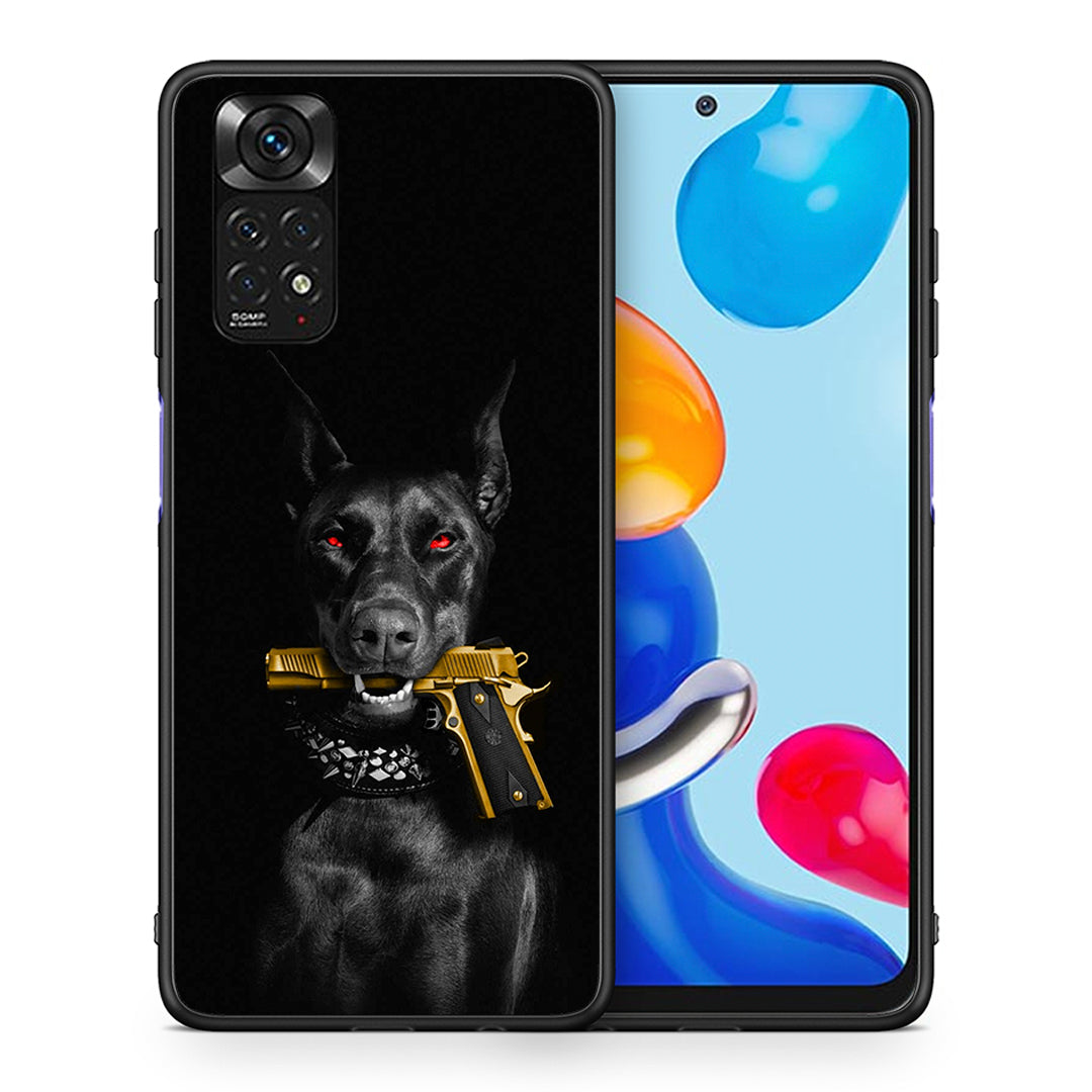 Θήκη Αγίου Βαλεντίνου Xiaomi Redmi Note 11 Golden Gun από τη Smartfits με σχέδιο στο πίσω μέρος και μαύρο περίβλημα | Xiaomi Redmi Note 11 Golden Gun case with colorful back and black bezels