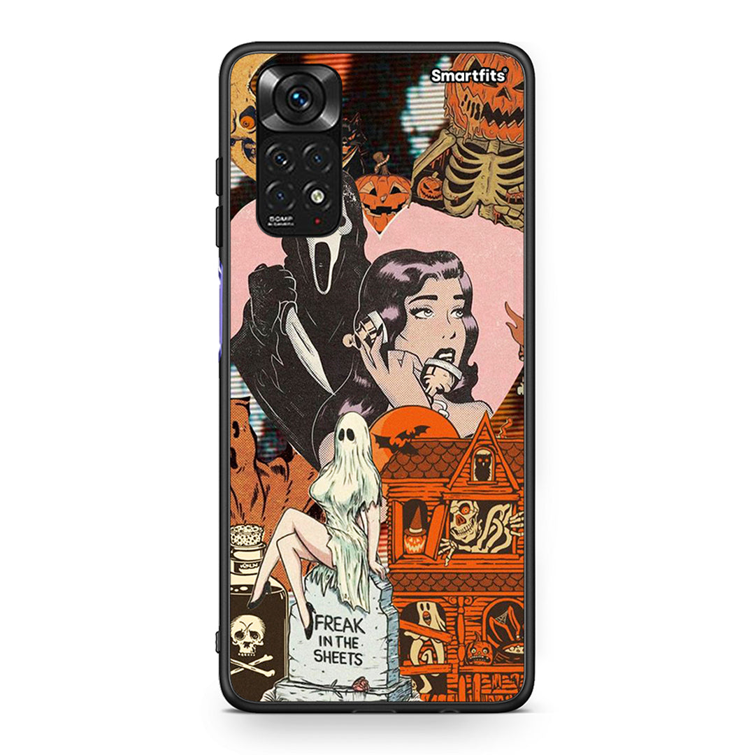 Xiaomi Redmi Note 11 Halloween Collage Θήκη από τη Smartfits με σχέδιο στο πίσω μέρος και μαύρο περίβλημα | Smartphone case with colorful back and black bezels by Smartfits