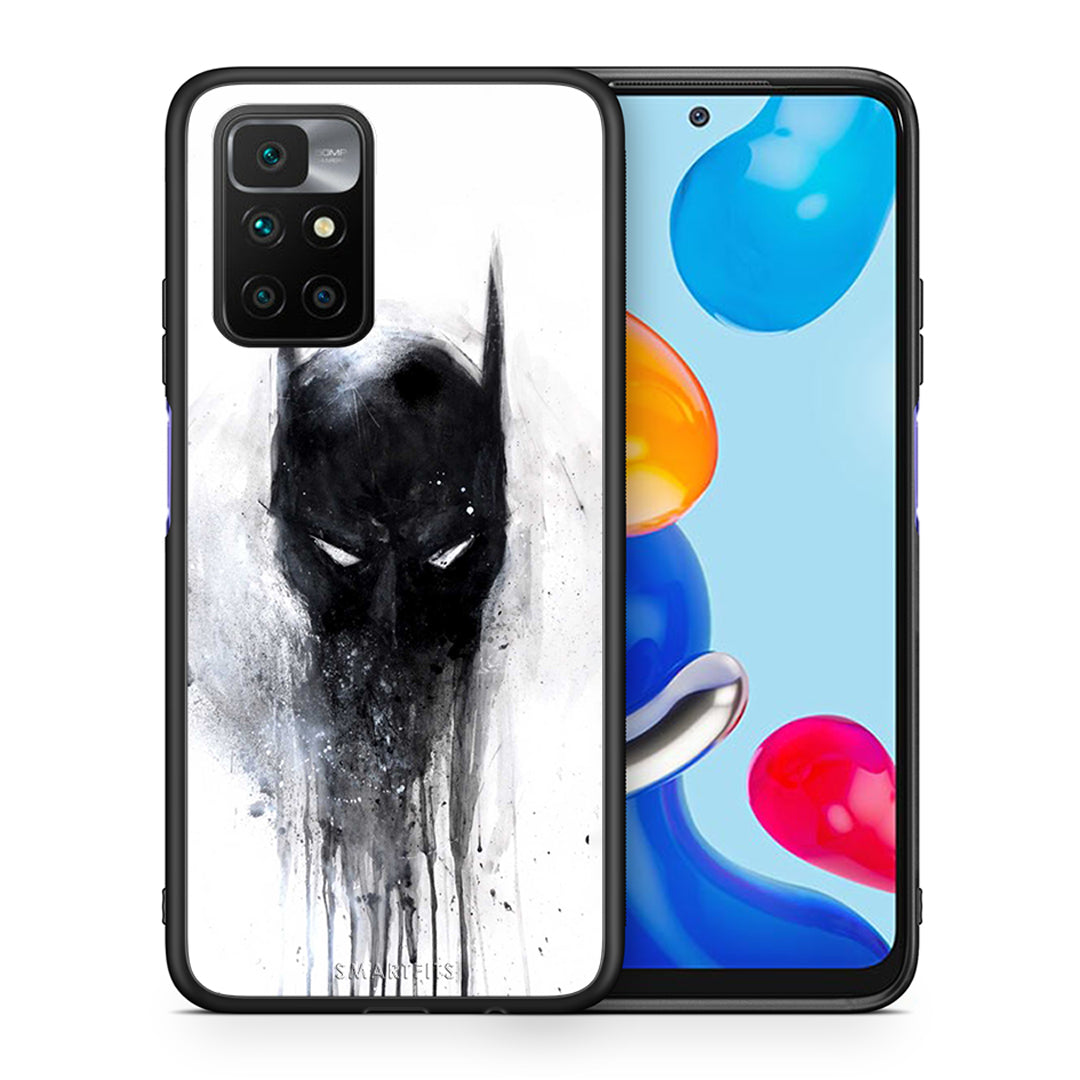 Θήκη Xiaomi Redmi 10/Redmi Note 11 4G Paint Bat Hero από τη Smartfits με σχέδιο στο πίσω μέρος και μαύρο περίβλημα | Xiaomi Redmi 10/Redmi Note 11 4G Paint Bat Hero case with colorful back and black bezels