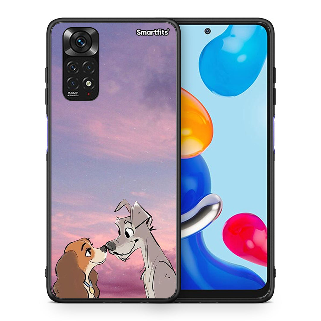 Θήκη Xiaomi Redmi Note 11 Lady And Tramp από τη Smartfits με σχέδιο στο πίσω μέρος και μαύρο περίβλημα | Xiaomi Redmi Note 11 Lady And Tramp case with colorful back and black bezels