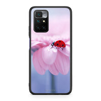 Thumbnail for Xiaomi Redmi 10/Redmi Note 11 4G Ladybug Flower θήκη από τη Smartfits με σχέδιο στο πίσω μέρος και μαύρο περίβλημα | Smartphone case with colorful back and black bezels by Smartfits