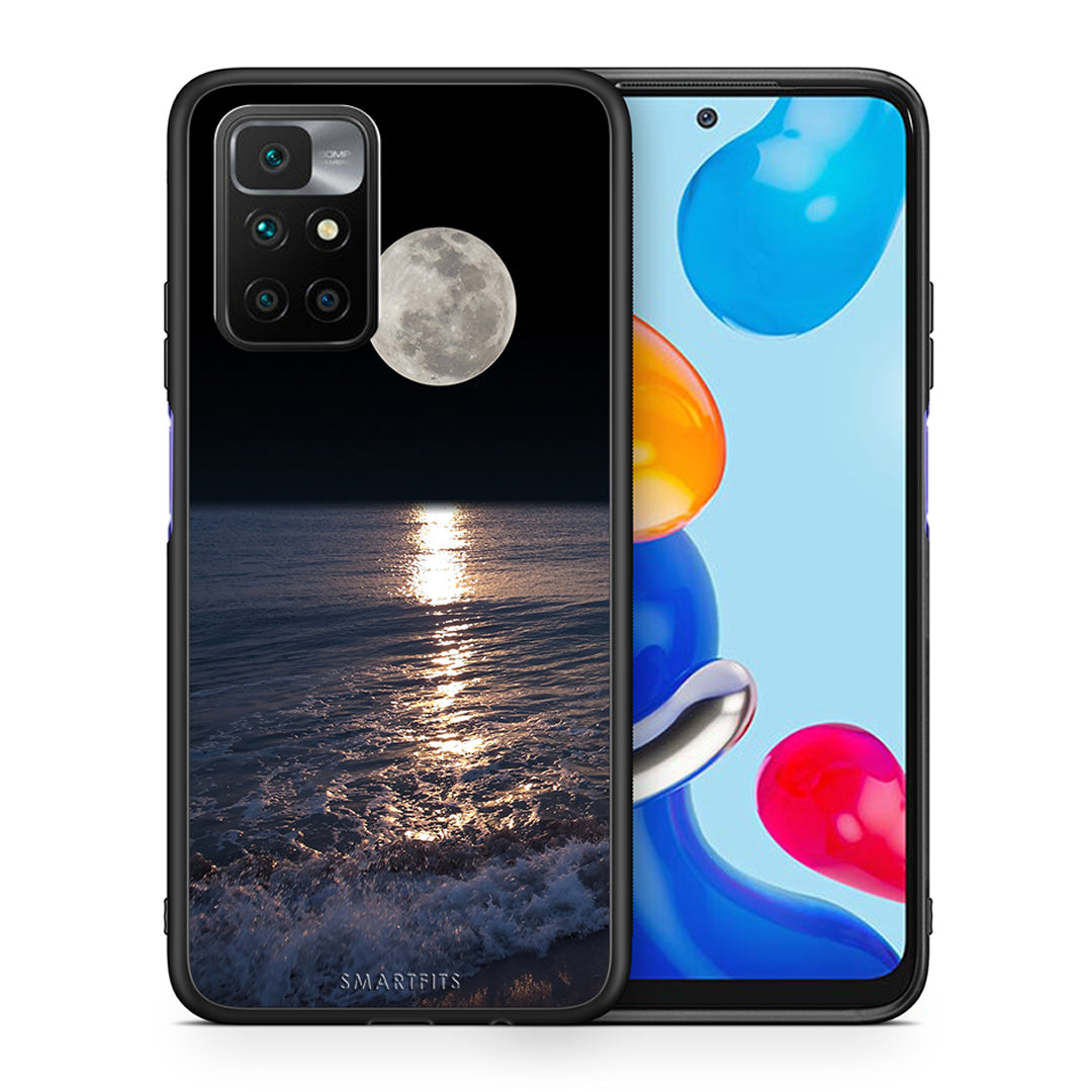 Θήκη Xiaomi Redmi 10/Redmi Note 11 4G Moon Landscape από τη Smartfits με σχέδιο στο πίσω μέρος και μαύρο περίβλημα | Xiaomi Redmi 10/Redmi Note 11 4G Moon Landscape case with colorful back and black bezels