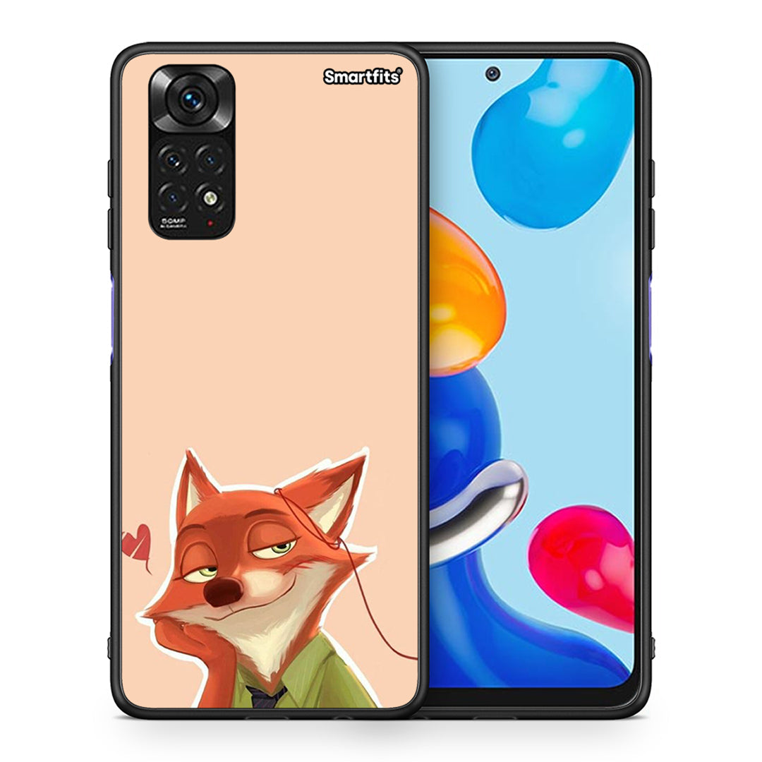 Θήκη Xiaomi Redmi Note 11 Nick Wilde And Judy Hopps Love 1 από τη Smartfits με σχέδιο στο πίσω μέρος και μαύρο περίβλημα | Xiaomi Redmi Note 11 Nick Wilde And Judy Hopps Love 1 case with colorful back and black bezels