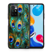 Thumbnail for Θήκη Xiaomi Redmi 10/Redmi Note 11 4G Real Peacock Feathers από τη Smartfits με σχέδιο στο πίσω μέρος και μαύρο περίβλημα | Xiaomi Redmi 10/Redmi Note 11 4G Real Peacock Feathers case with colorful back and black bezels