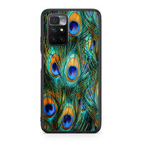 Thumbnail for Xiaomi Redmi 10/Redmi Note 11 4G Real Peacock Feathers θήκη από τη Smartfits με σχέδιο στο πίσω μέρος και μαύρο περίβλημα | Smartphone case with colorful back and black bezels by Smartfits