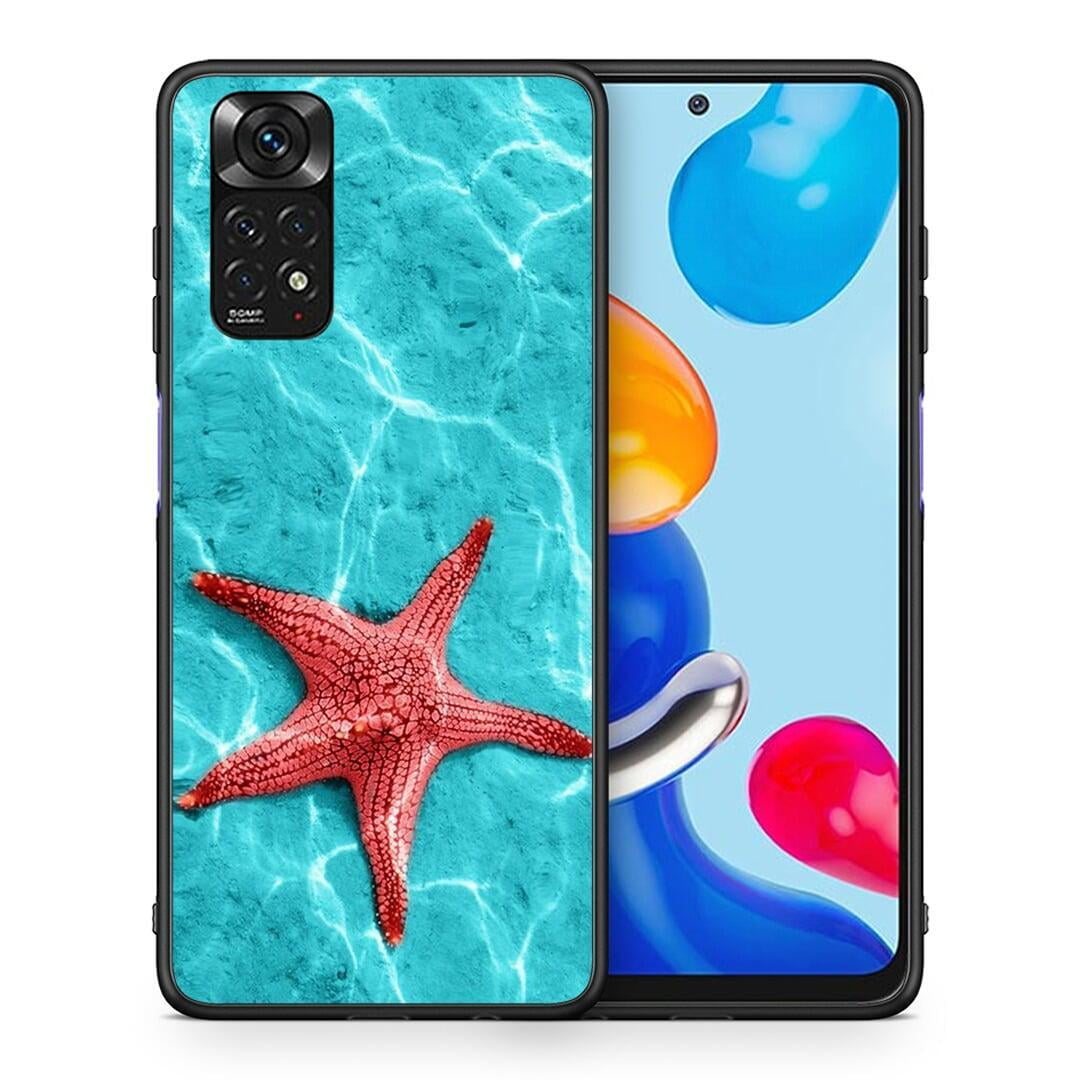 Θήκη Xiaomi Redmi Note 11 Red Starfish από τη Smartfits με σχέδιο στο πίσω μέρος και μαύρο περίβλημα | Xiaomi Redmi Note 11 Red Starfish case with colorful back and black bezels