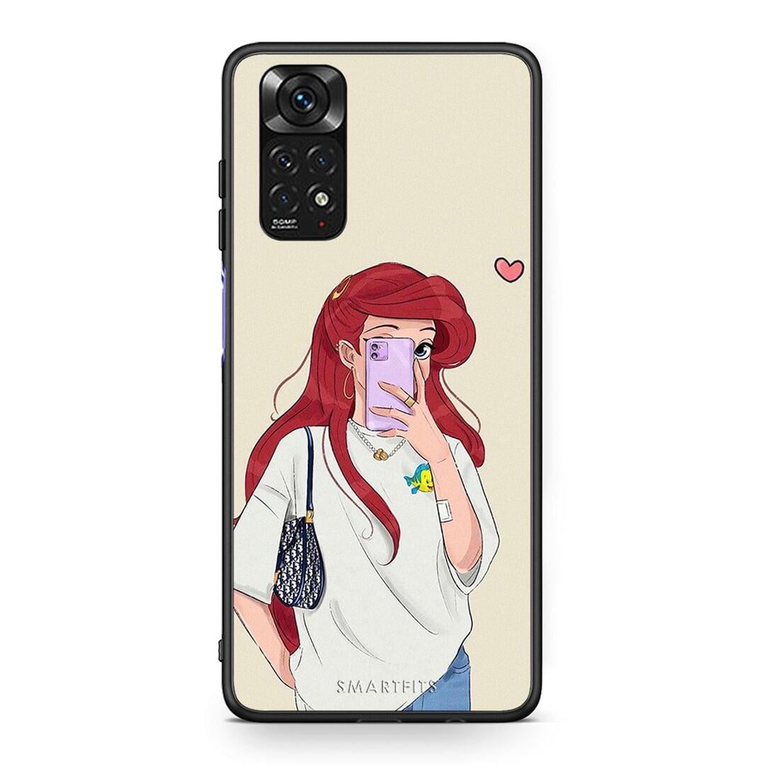 Xiaomi Redmi Note 11 Walking Mermaid Θήκη από τη Smartfits με σχέδιο στο πίσω μέρος και μαύρο περίβλημα | Smartphone case with colorful back and black bezels by Smartfits