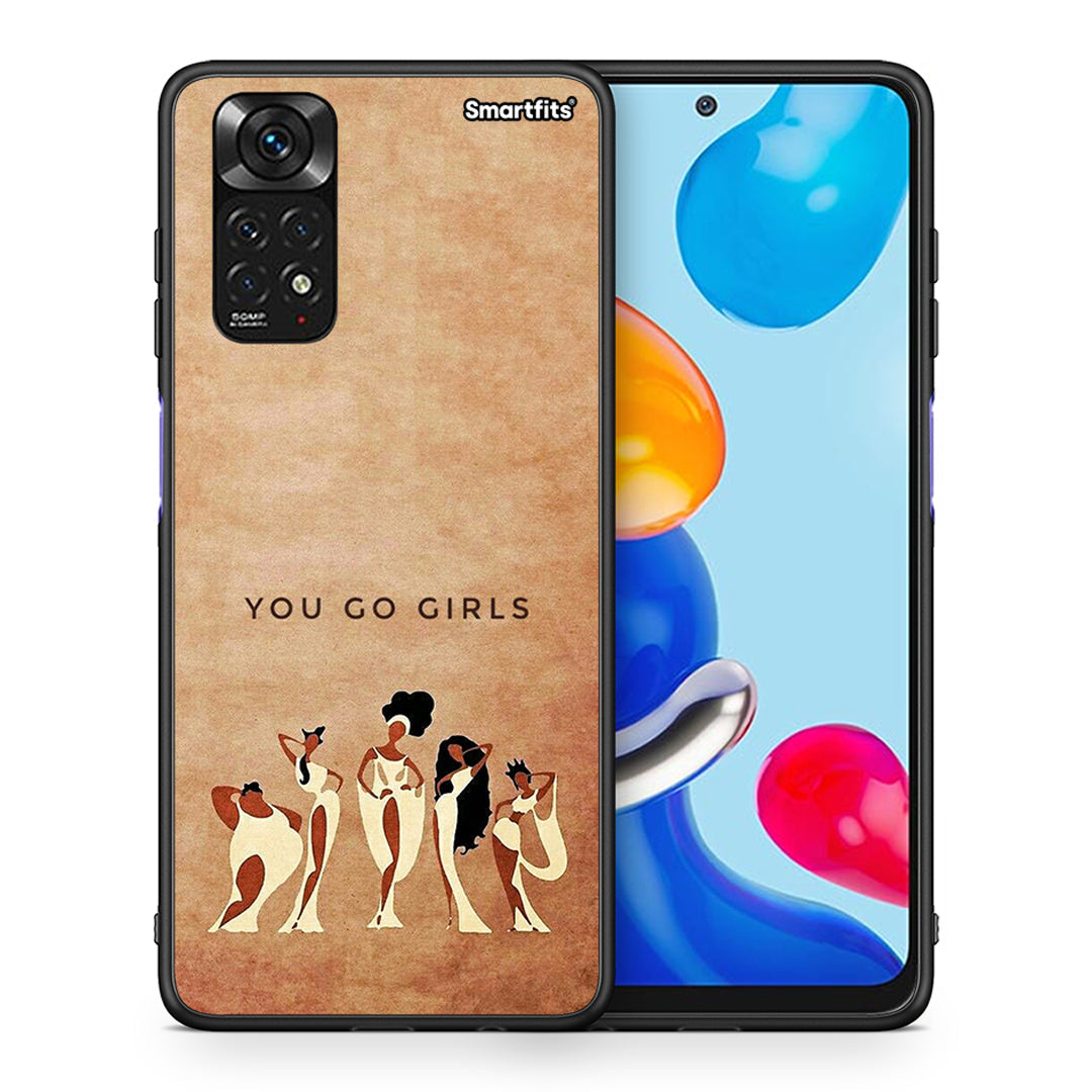 Θήκη Xiaomi Redmi Note 11 You Go Girl από τη Smartfits με σχέδιο στο πίσω μέρος και μαύρο περίβλημα | Xiaomi Redmi Note 11 You Go Girl case with colorful back and black bezels