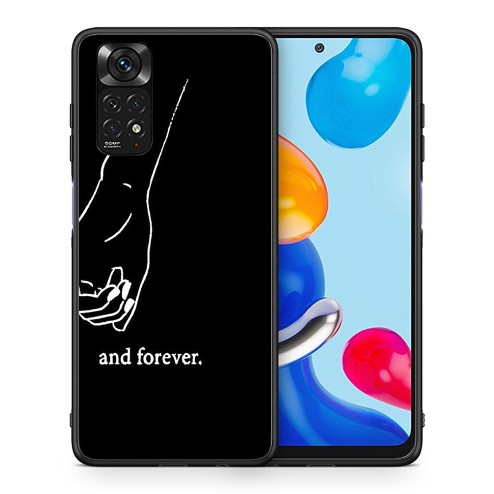 Θήκη Αγίου Βαλεντίνου Xiaomi Redmi 10 / Redmi Note 11 4G Always & Forever 2 από τη Smartfits με σχέδιο στο πίσω μέρος και μαύρο περίβλημα | Xiaomi Redmi 10 / Redmi Note 11 4G Always & Forever 2 case with colorful back and black bezels
