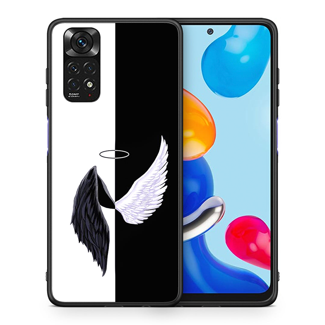 Θήκη Xiaomi Redmi Note 11 Angels Demons από τη Smartfits με σχέδιο στο πίσω μέρος και μαύρο περίβλημα | Xiaomi Redmi Note 11 Angels Demons case with colorful back and black bezels