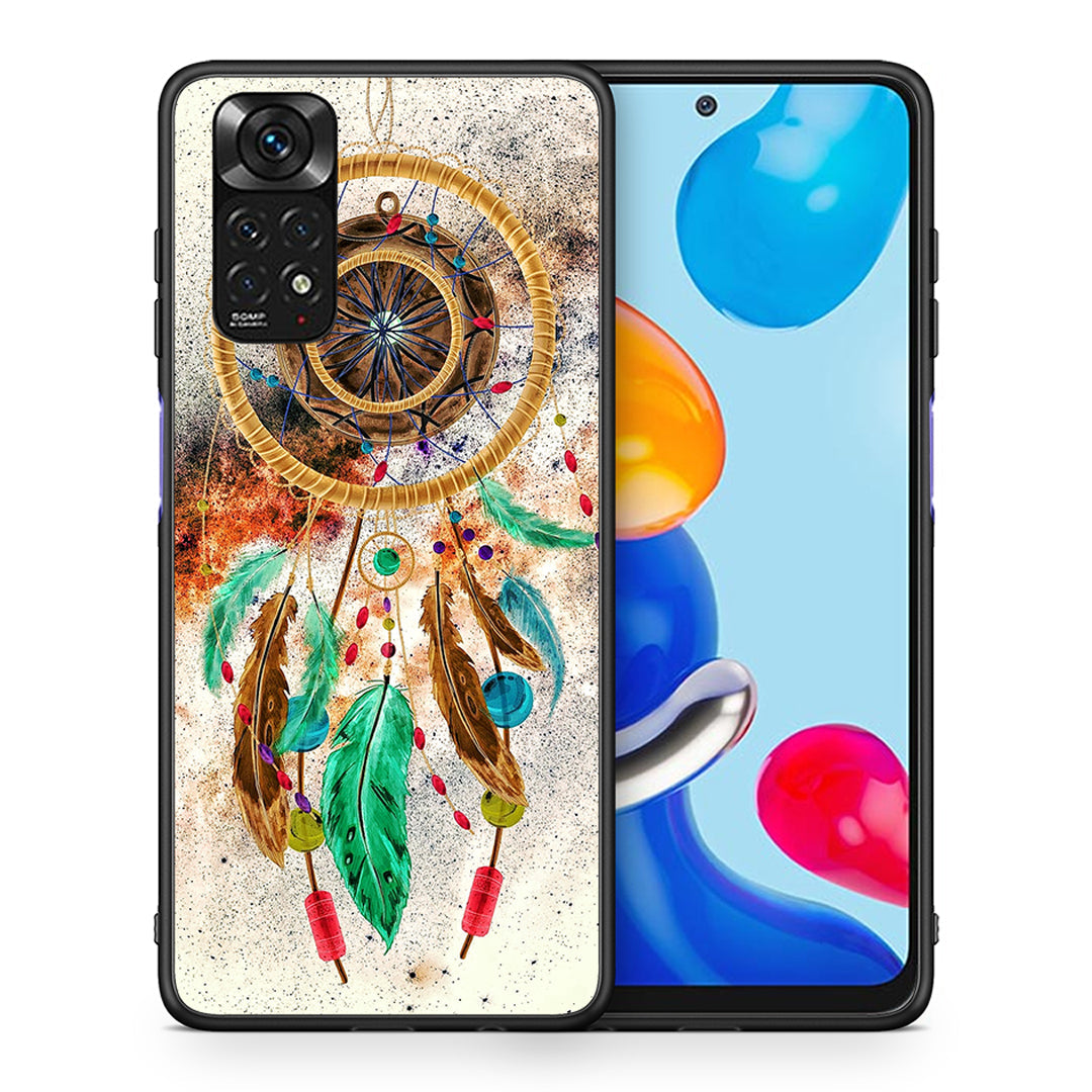 Θήκη Xiaomi Redmi Note 11 DreamCatcher Boho από τη Smartfits με σχέδιο στο πίσω μέρος και μαύρο περίβλημα | Xiaomi Redmi Note 11 DreamCatcher Boho case with colorful back and black bezels