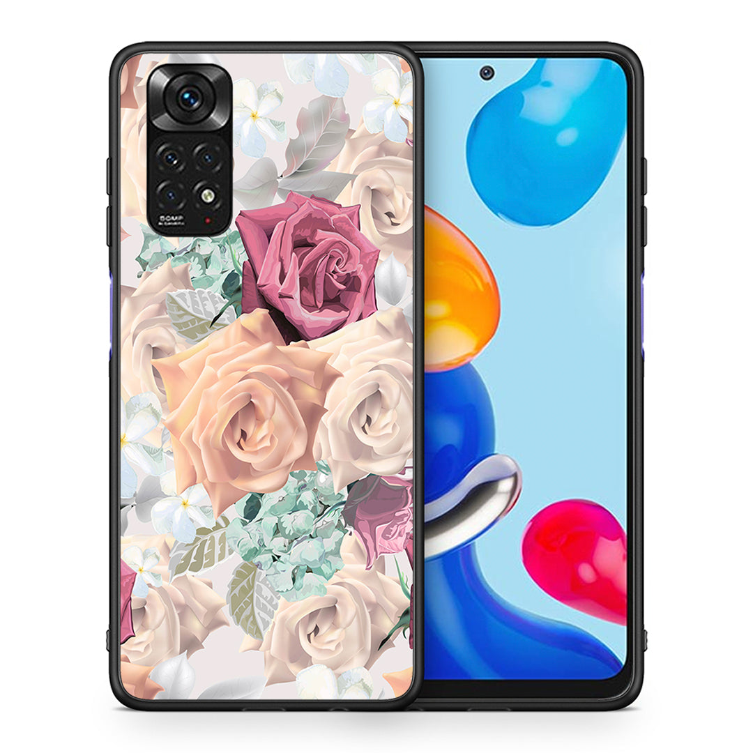 Θήκη Xiaomi Redmi Note 11 Bouquet Floral από τη Smartfits με σχέδιο στο πίσω μέρος και μαύρο περίβλημα | Xiaomi Redmi Note 11 Bouquet Floral case with colorful back and black bezels