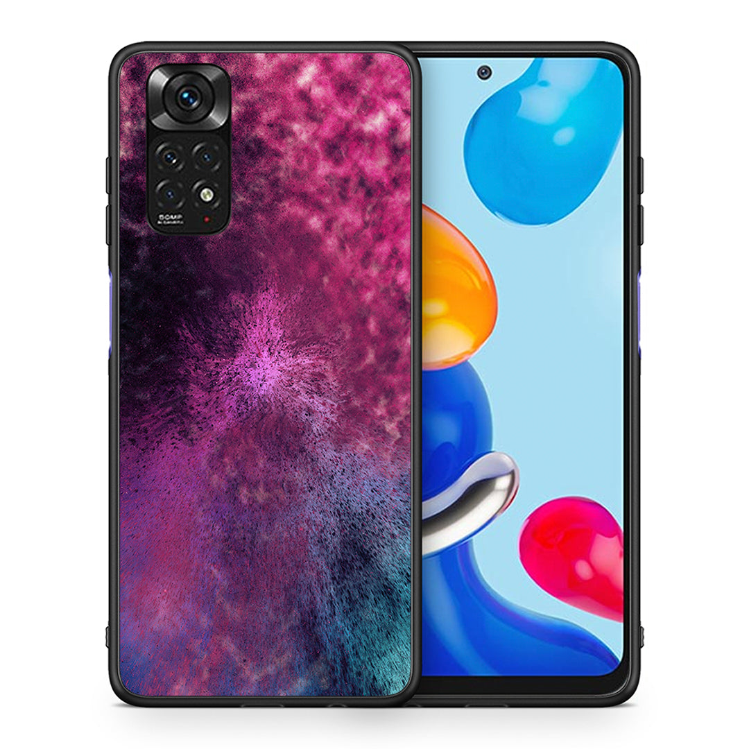 Θήκη Xiaomi Redmi Note 11 Aurora Galaxy από τη Smartfits με σχέδιο στο πίσω μέρος και μαύρο περίβλημα | Xiaomi Redmi Note 11 Aurora Galaxy case with colorful back and black bezels