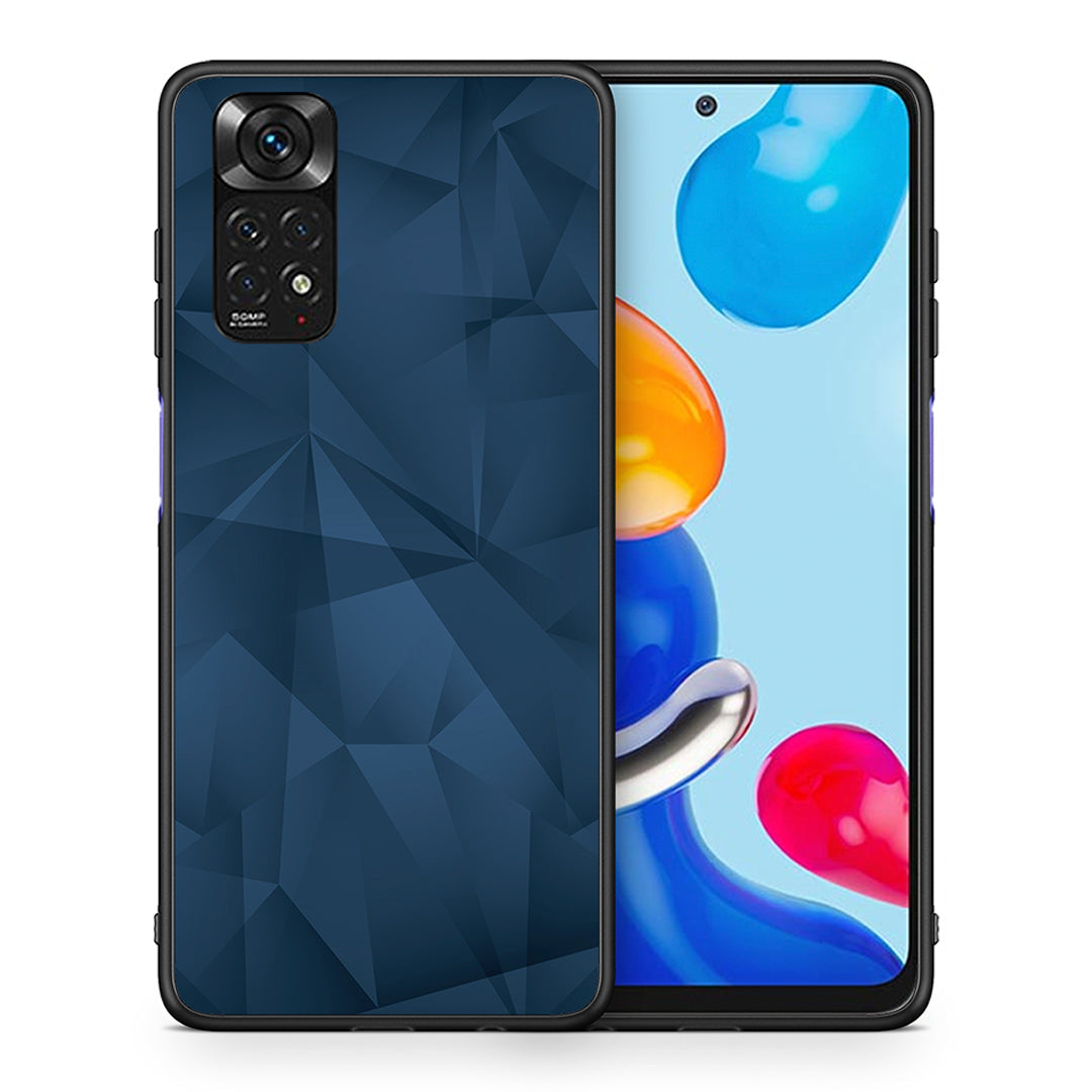 Θήκη Xiaomi Redmi Note 11 Blue Abstract Geometric από τη Smartfits με σχέδιο στο πίσω μέρος και μαύρο περίβλημα | Xiaomi Redmi Note 11 Blue Abstract Geometric case with colorful back and black bezels