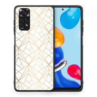 Thumbnail for Θήκη Xiaomi Redmi Note 11 Luxury White Geometric από τη Smartfits με σχέδιο στο πίσω μέρος και μαύρο περίβλημα | Xiaomi Redmi Note 11 Luxury White Geometric case with colorful back and black bezels