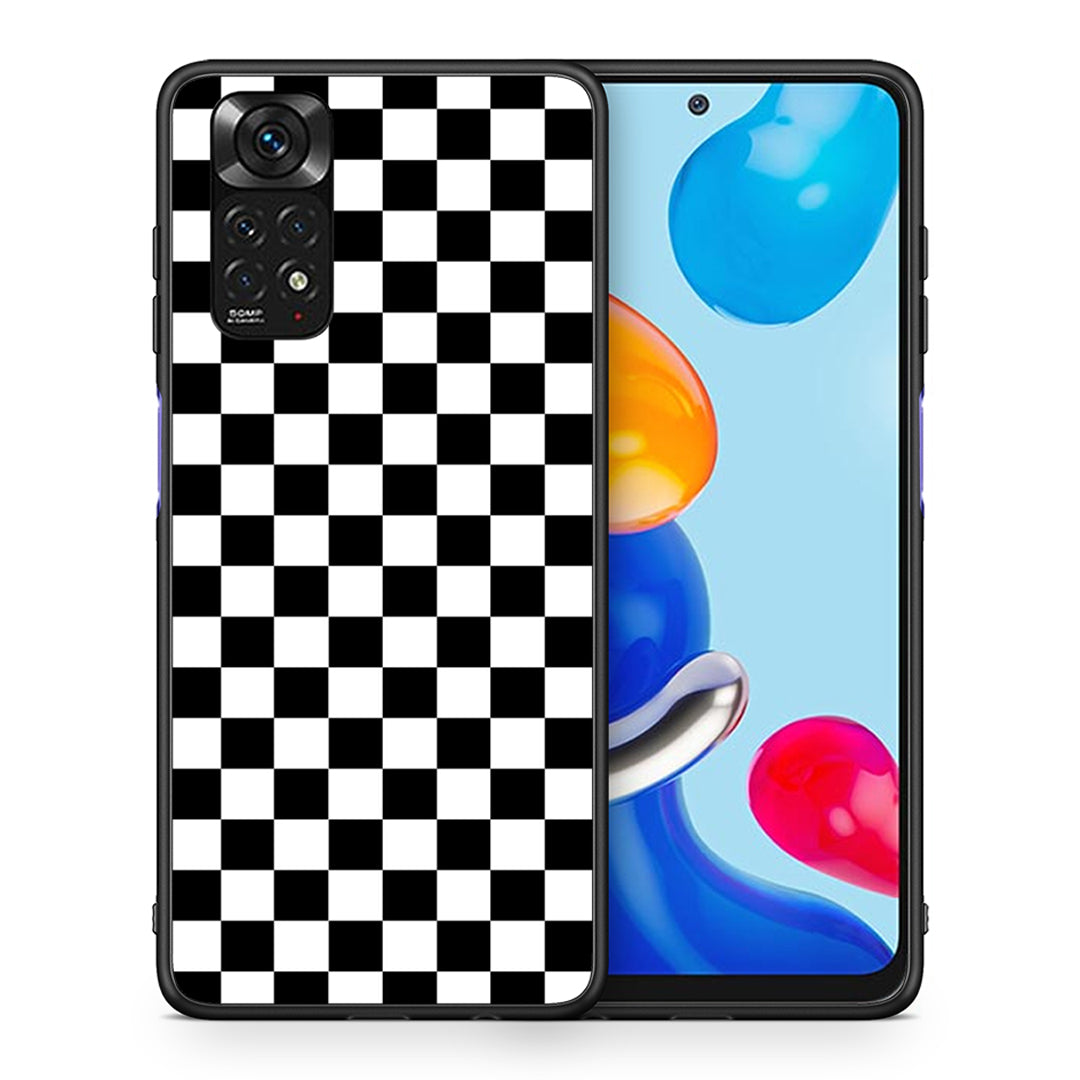 Θήκη Xiaomi Redmi Note 11 Squares Geometric από τη Smartfits με σχέδιο στο πίσω μέρος και μαύρο περίβλημα | Xiaomi Redmi Note 11 Squares Geometric case with colorful back and black bezels