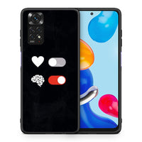 Thumbnail for Θήκη Αγίου Βαλεντίνου Xiaomi Redmi Note 11 Heart Vs Brain από τη Smartfits με σχέδιο στο πίσω μέρος και μαύρο περίβλημα | Xiaomi Redmi Note 11 Heart Vs Brain case with colorful back and black bezels
