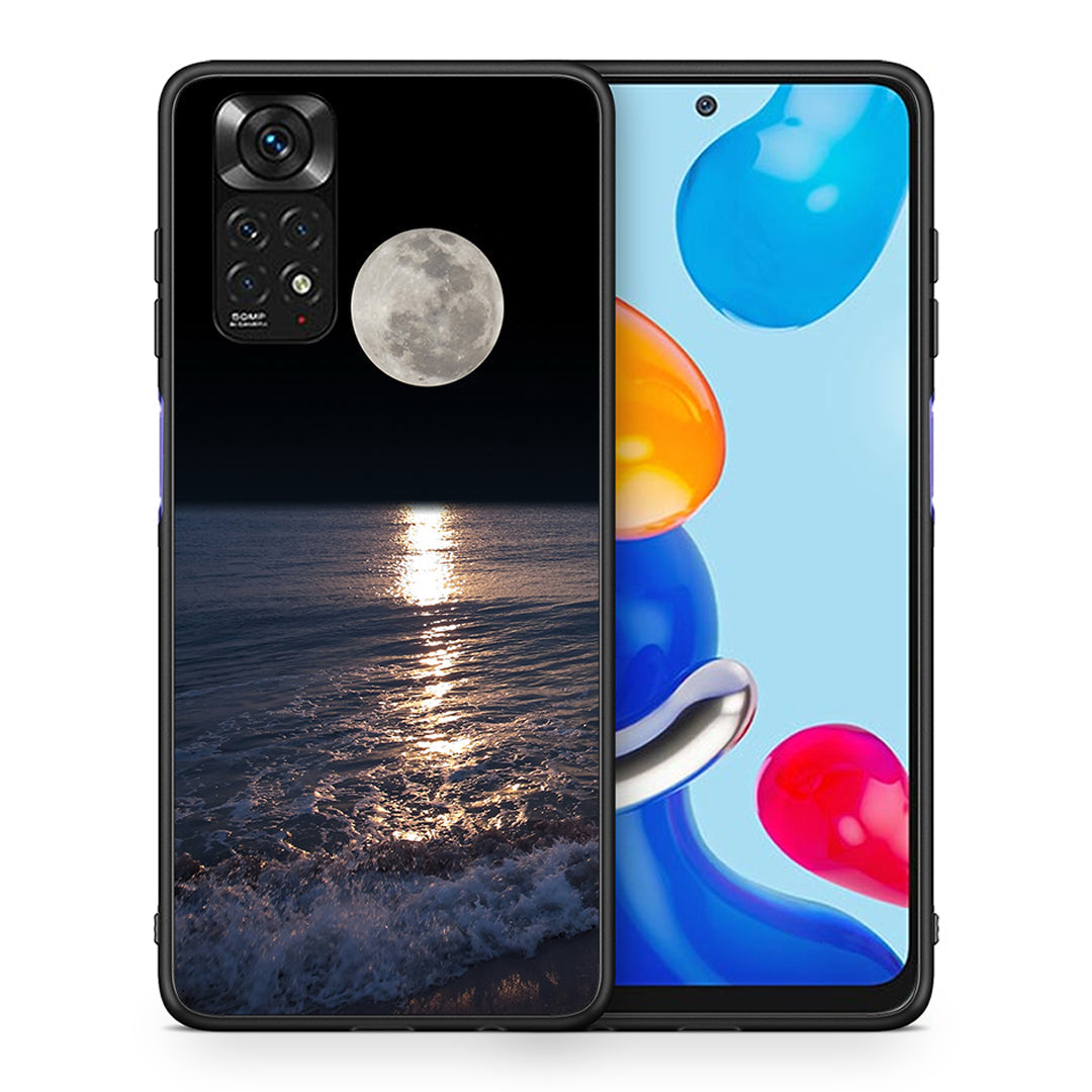 Θήκη Xiaomi Redmi Note 11 Moon Landscape από τη Smartfits με σχέδιο στο πίσω μέρος και μαύρο περίβλημα | Xiaomi Redmi Note 11 Moon Landscape case with colorful back and black bezels