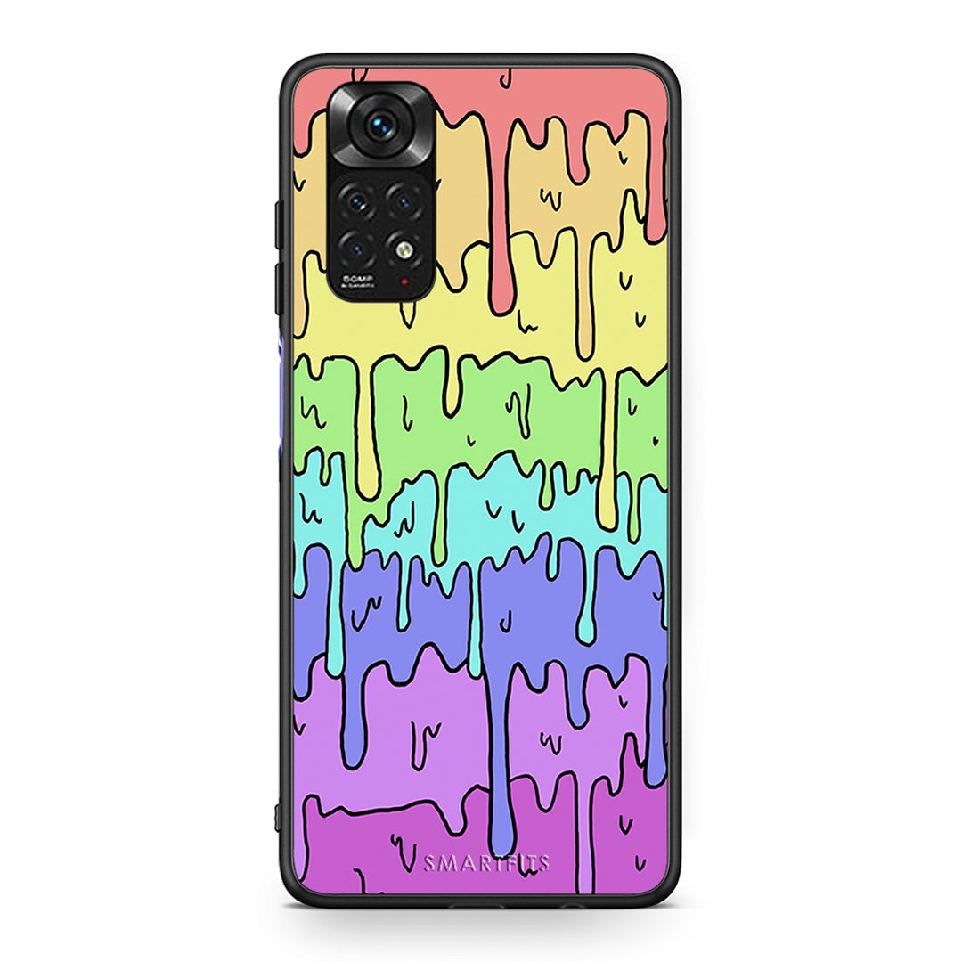 Xiaomi Redmi Note 11 Melting Rainbow θήκη από τη Smartfits με σχέδιο στο πίσω μέρος και μαύρο περίβλημα | Smartphone case with colorful back and black bezels by Smartfits