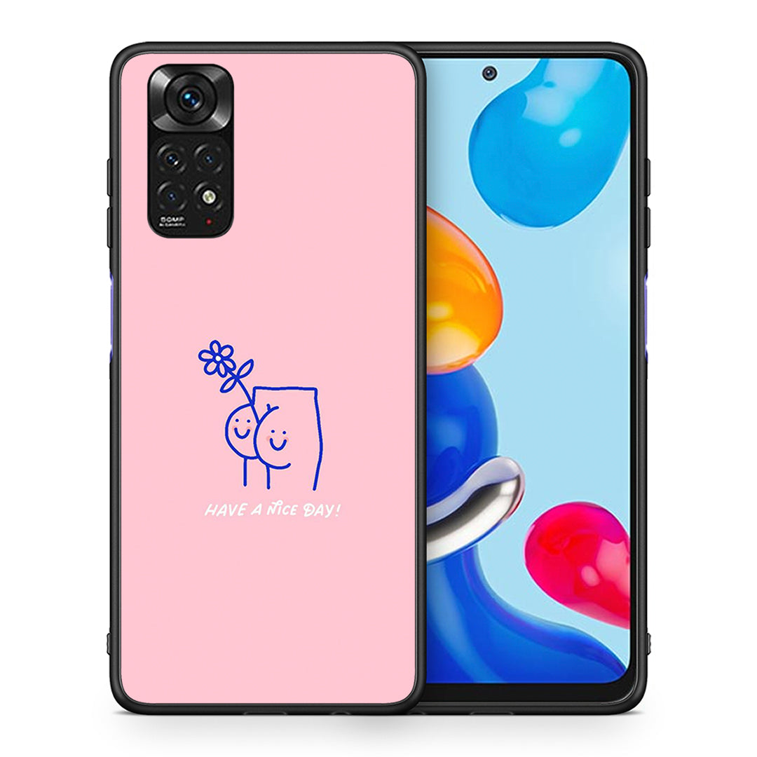 Θήκη Xiaomi Redmi Note 11 Nice Day από τη Smartfits με σχέδιο στο πίσω μέρος και μαύρο περίβλημα | Xiaomi Redmi Note 11 Nice Day case with colorful back and black bezels