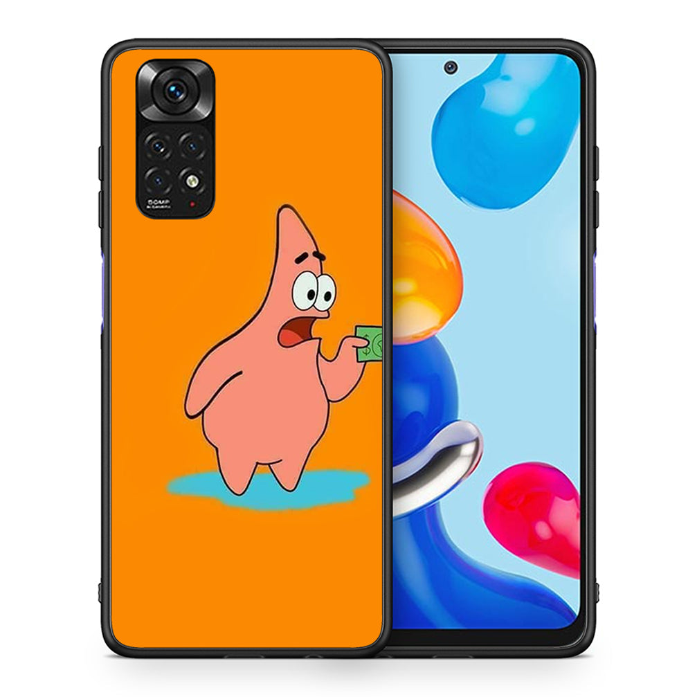 Θήκη Αγίου Βαλεντίνου Xiaomi Redmi Note 11 No Money 1 από τη Smartfits με σχέδιο στο πίσω μέρος και μαύρο περίβλημα | Xiaomi Redmi Note 11 No Money 1 case with colorful back and black bezels