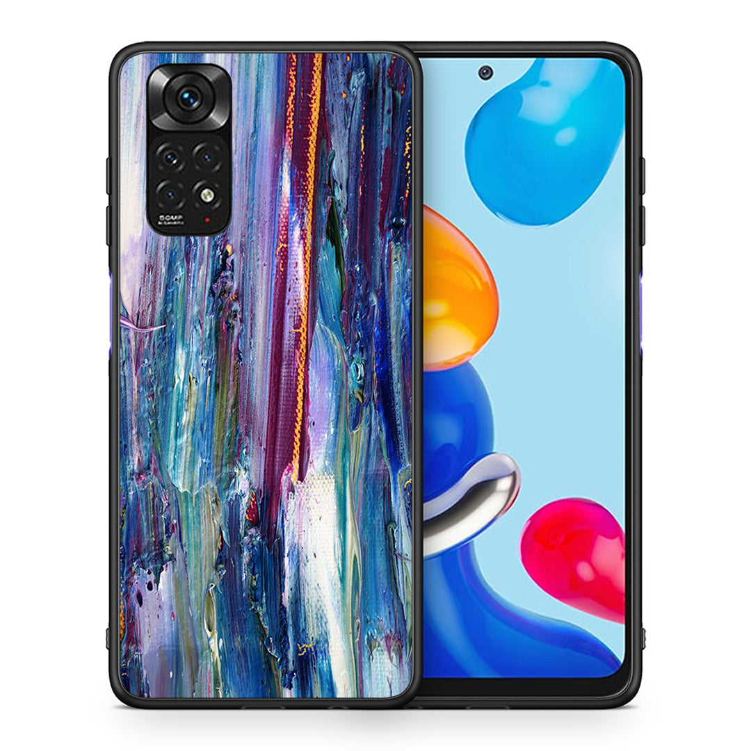 Θήκη Xiaomi Redmi Note 11 Winter Paint από τη Smartfits με σχέδιο στο πίσω μέρος και μαύρο περίβλημα | Xiaomi Redmi Note 11 Winter Paint case with colorful back and black bezels