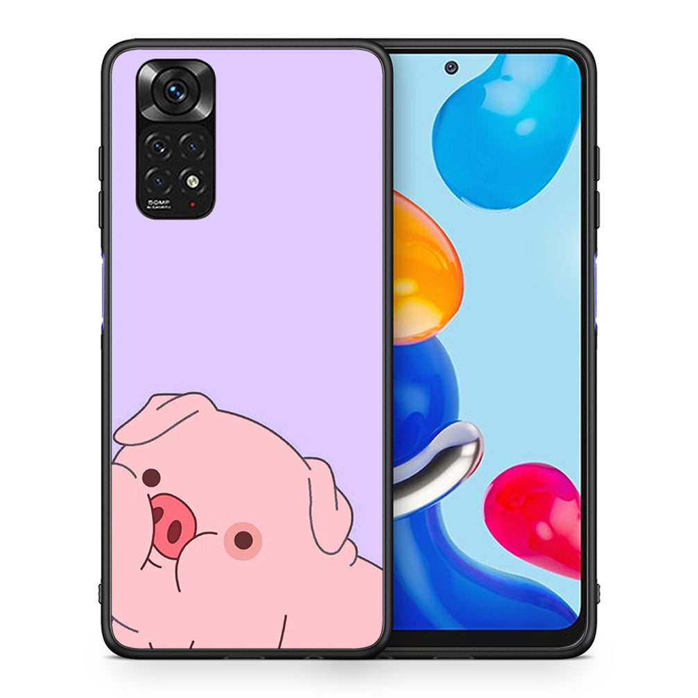 Θήκη Αγίου Βαλεντίνου Xiaomi Redmi Note 11 Pig Love 2 από τη Smartfits με σχέδιο στο πίσω μέρος και μαύρο περίβλημα | Xiaomi Redmi Note 11 Pig Love 2 case with colorful back and black bezels