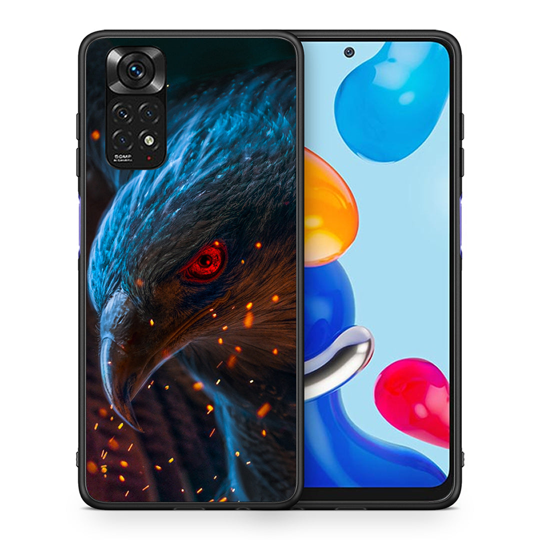 Θήκη Xiaomi Redmi Note 11 Eagle PopArt από τη Smartfits με σχέδιο στο πίσω μέρος και μαύρο περίβλημα | Xiaomi Redmi Note 11 Eagle PopArt case with colorful back and black bezels