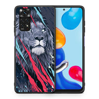 Thumbnail for Θήκη Xiaomi Redmi Note 11 Lion Designer PopArt από τη Smartfits με σχέδιο στο πίσω μέρος και μαύρο περίβλημα | Xiaomi Redmi Note 11 Lion Designer PopArt case with colorful back and black bezels