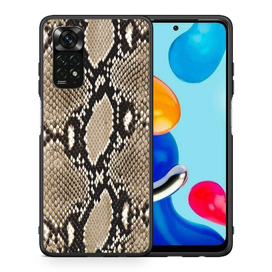 Θήκη Xiaomi Redmi Note 11 Pro 5G Fashion Snake Animal από τη Smartfits με σχέδιο στο πίσω μέρος και μαύρο περίβλημα | Xiaomi Redmi Note 11 Pro 5G Fashion Snake Animal case with colorful back and black bezels