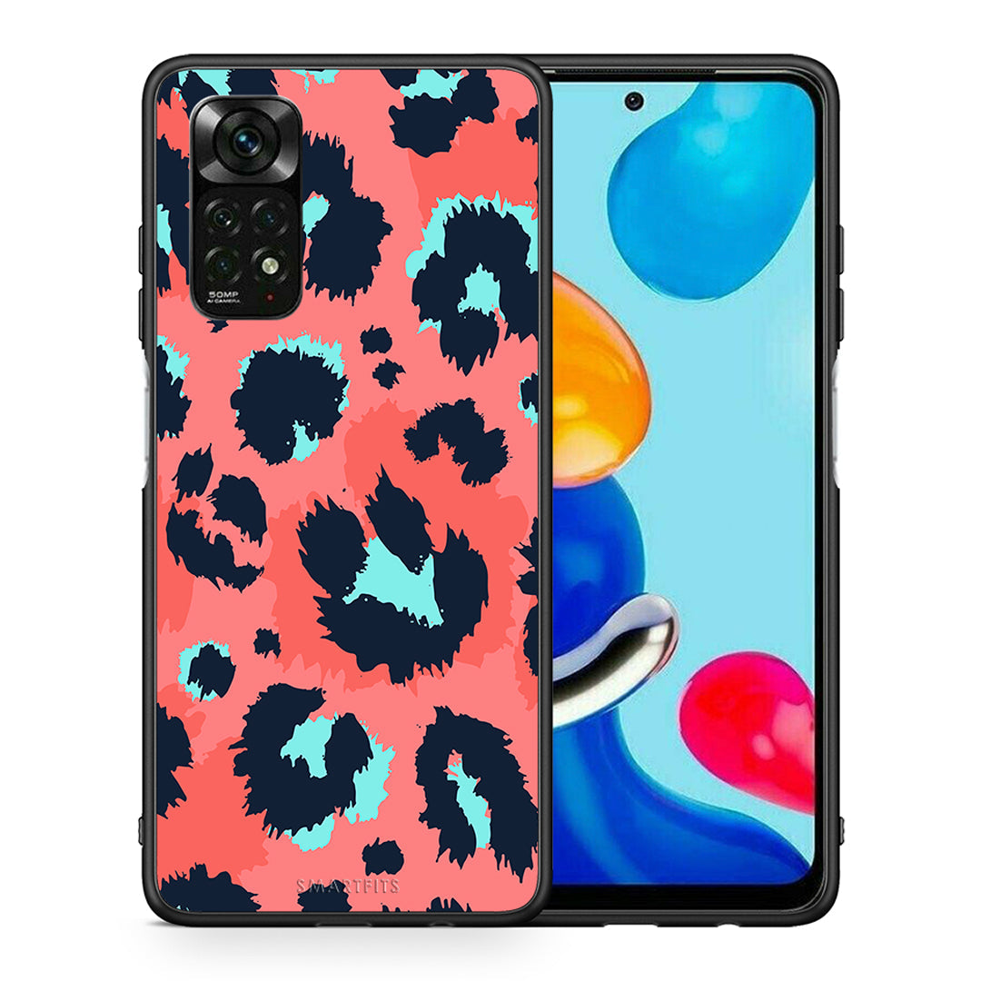 Θήκη Xiaomi Redmi Note 12 Pro 4G Pink Leopard Animal από τη Smartfits με σχέδιο στο πίσω μέρος και μαύρο περίβλημα | Xiaomi Redmi Note 12 Pro 4G Pink Leopard Animal case with colorful back and black bezels