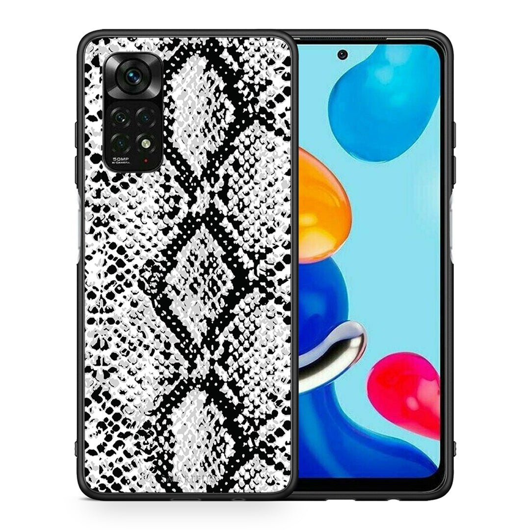 Θήκη Xiaomi Redmi Note 12 Pro 4G White Snake Animal από τη Smartfits με σχέδιο στο πίσω μέρος και μαύρο περίβλημα | Xiaomi Redmi Note 12 Pro 4G White Snake Animal case with colorful back and black bezels