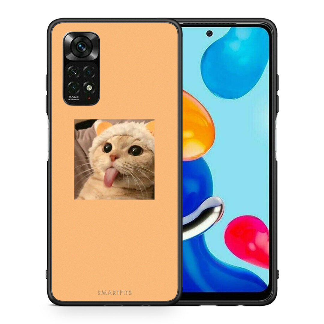 Θήκη Xiaomi Redmi Note 12 Pro 4G Cat Tongue από τη Smartfits με σχέδιο στο πίσω μέρος και μαύρο περίβλημα | Xiaomi Redmi Note 12 Pro 4G Cat Tongue case with colorful back and black bezels