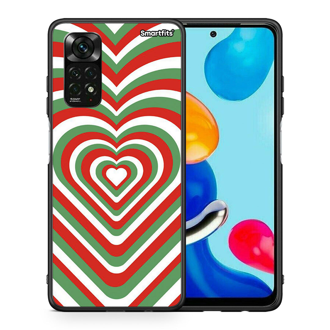 Θήκη Xiaomi Redmi Note 11 Pro 5G Christmas Hearts από τη Smartfits με σχέδιο στο πίσω μέρος και μαύρο περίβλημα | Xiaomi Redmi Note 11 Pro 5G Christmas Hearts case with colorful back and black bezels