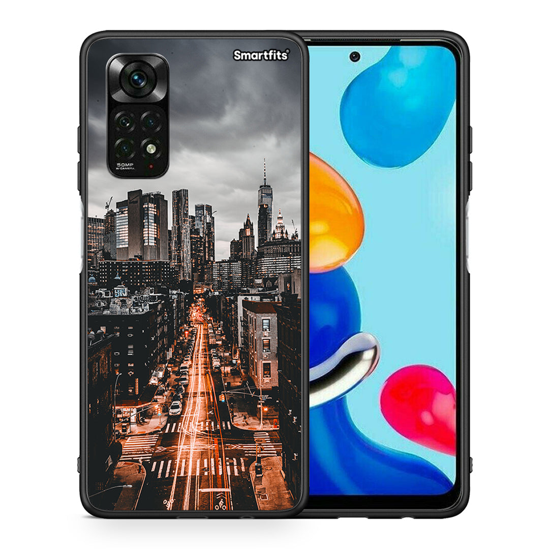 Θήκη Xiaomi Redmi Note 11 Pro 5G City Lights από τη Smartfits με σχέδιο στο πίσω μέρος και μαύρο περίβλημα | Xiaomi Redmi Note 11 Pro 5G City Lights case with colorful back and black bezels