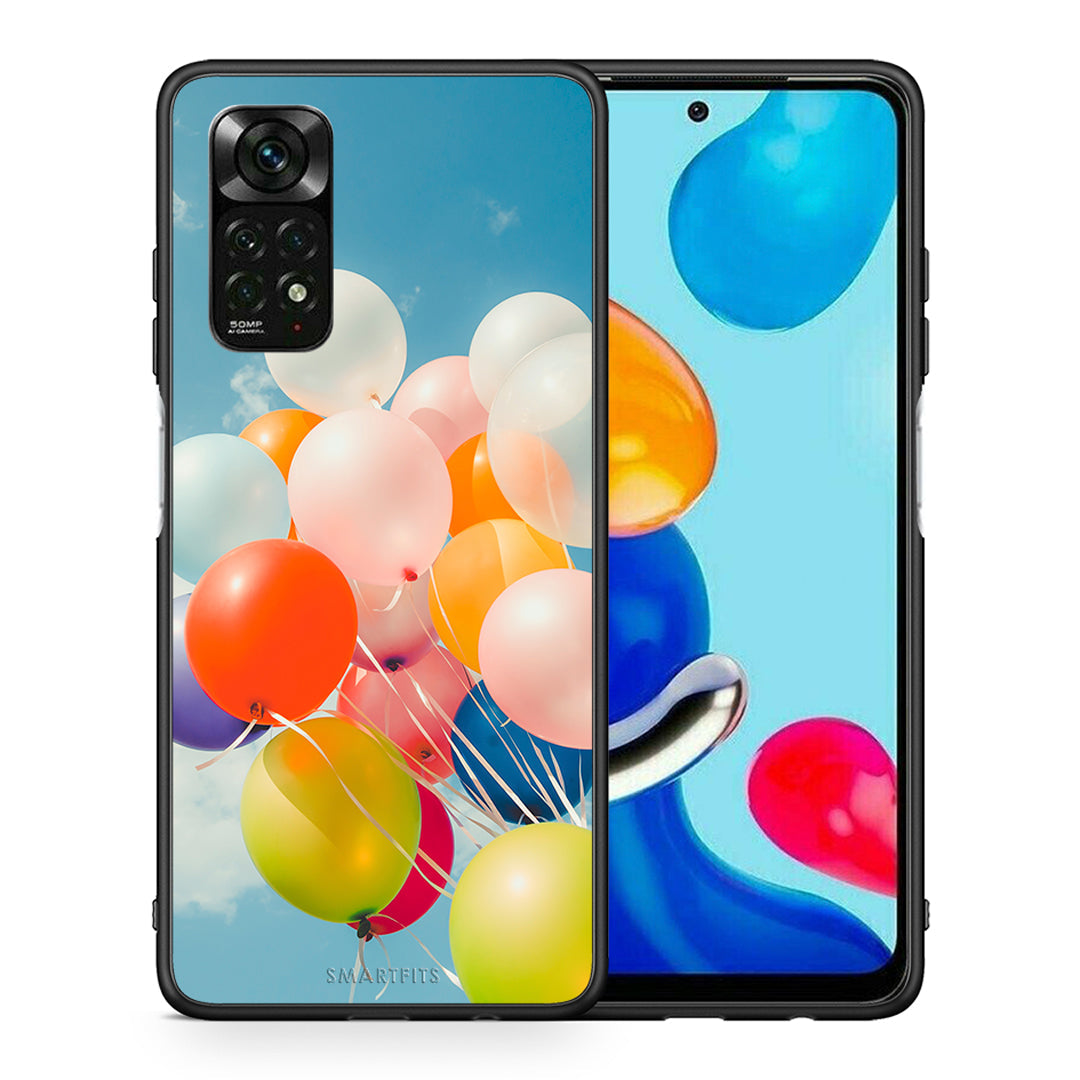 Θήκη Xiaomi Redmi Note 12 Pro 4G Colorful Balloons από τη Smartfits με σχέδιο στο πίσω μέρος και μαύρο περίβλημα | Xiaomi Redmi Note 12 Pro 4G Colorful Balloons case with colorful back and black bezels