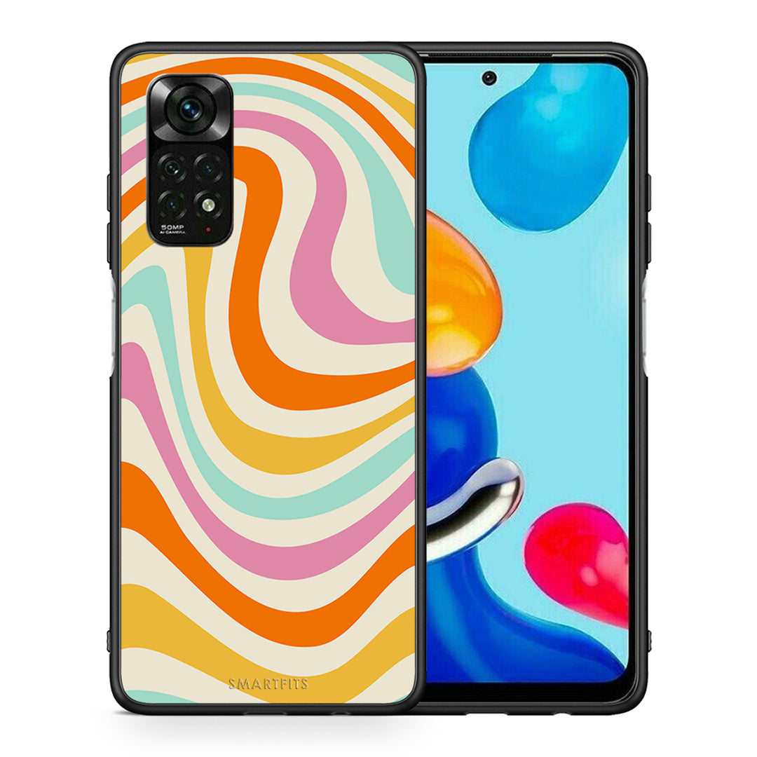 Θήκη Xiaomi Redmi Note 12 Pro 4G Colourful Waves από τη Smartfits με σχέδιο στο πίσω μέρος και μαύρο περίβλημα | Xiaomi Redmi Note 12 Pro 4G Colourful Waves case with colorful back and black bezels