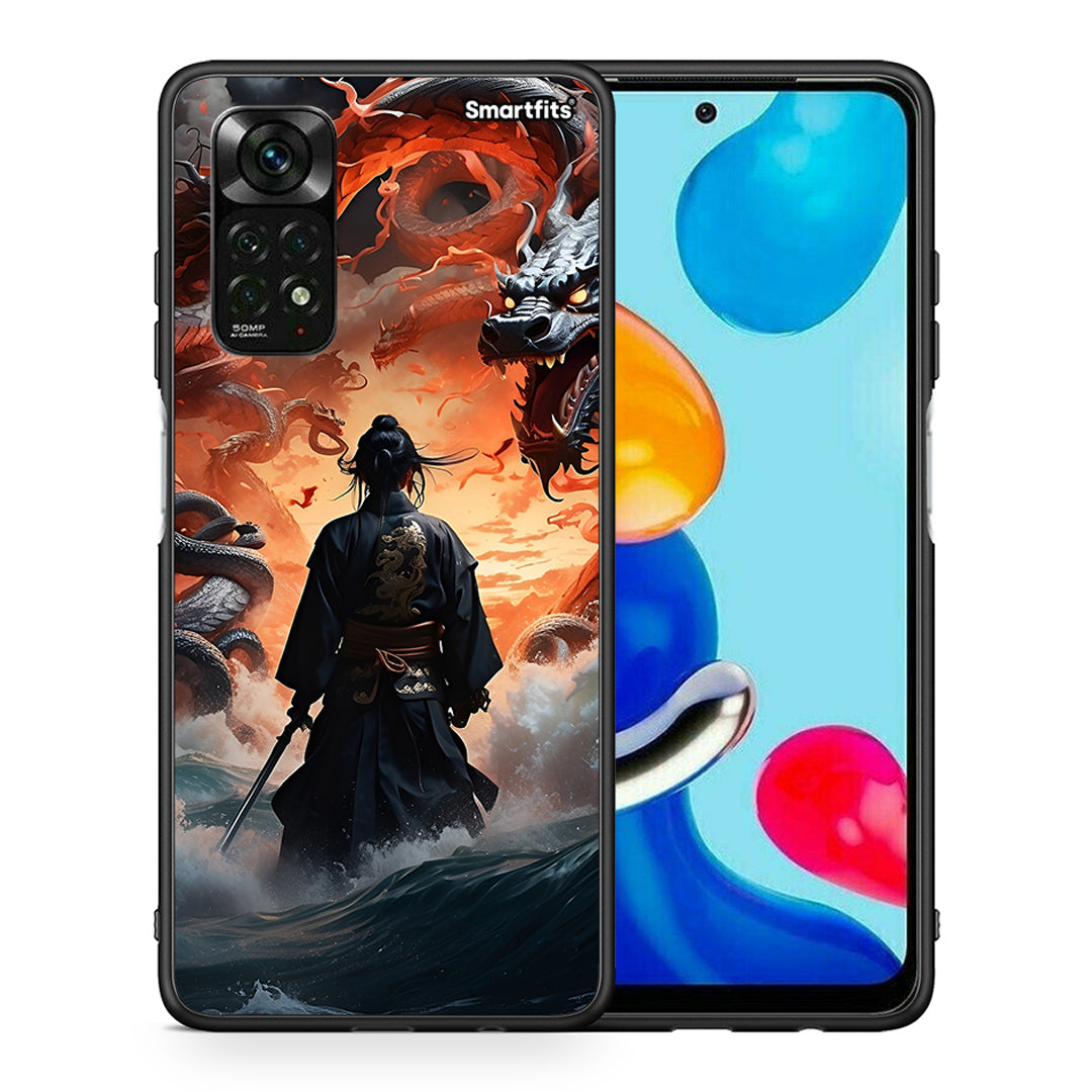 Θήκη Xiaomi Redmi Note 12 Pro 4G Dragons Fight από τη Smartfits με σχέδιο στο πίσω μέρος και μαύρο περίβλημα | Xiaomi Redmi Note 12 Pro 4G Dragons Fight case with colorful back and black bezels